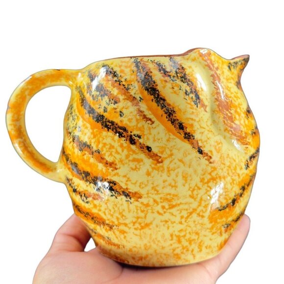 Molde Whimsical Ceramic Yellow Cat Large Pitcher Carafe Made In Portugal Ceramic - Picture 9 of 16